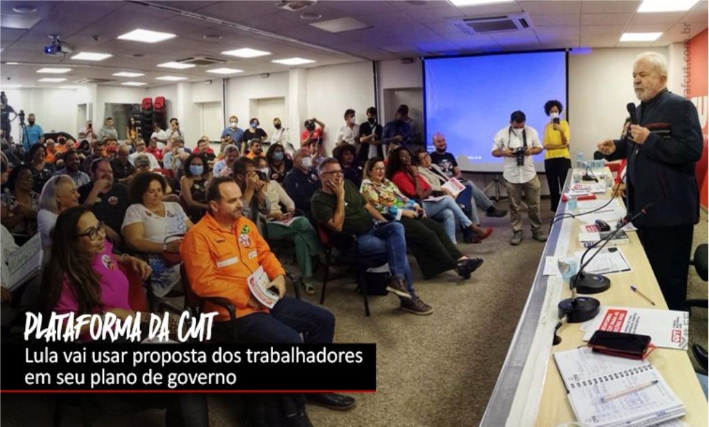 Sindicato dos Banc�arios de Presidente Prudente - Lula recebe Plataforma da CUT para as Eleições 2022
