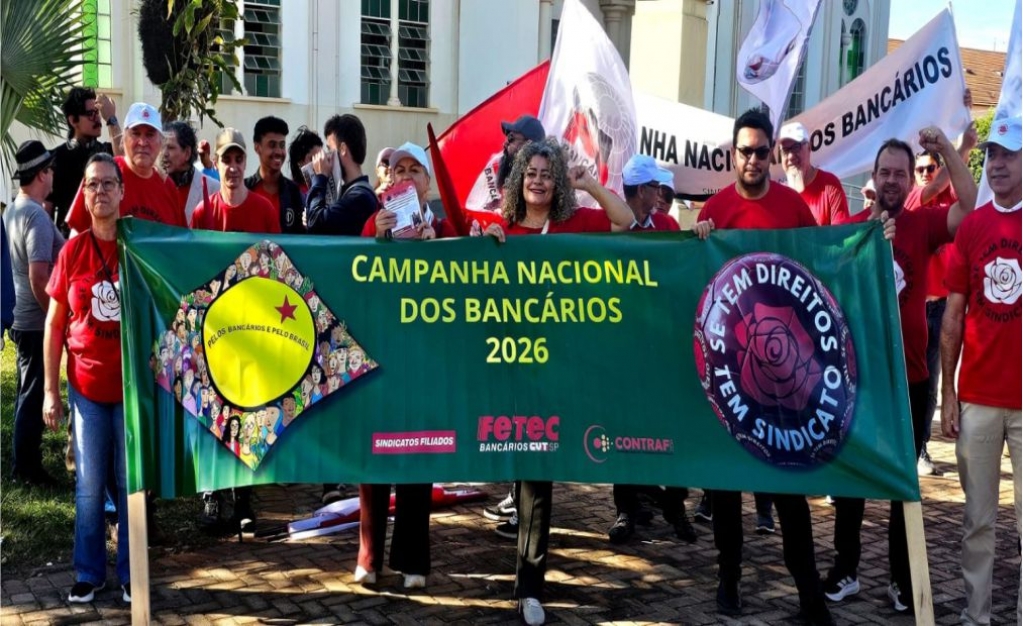 Sindicato dos Banc�arios de Presidente Prudente - Caravana da FETEC leva às ruas de Assis a luta por mais agências
