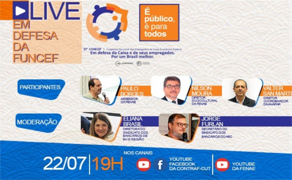 Sindicato dos Banc�arios de Presidente Prudente - Funcef será tema da primeira live preparatória para o 37º Conecef
