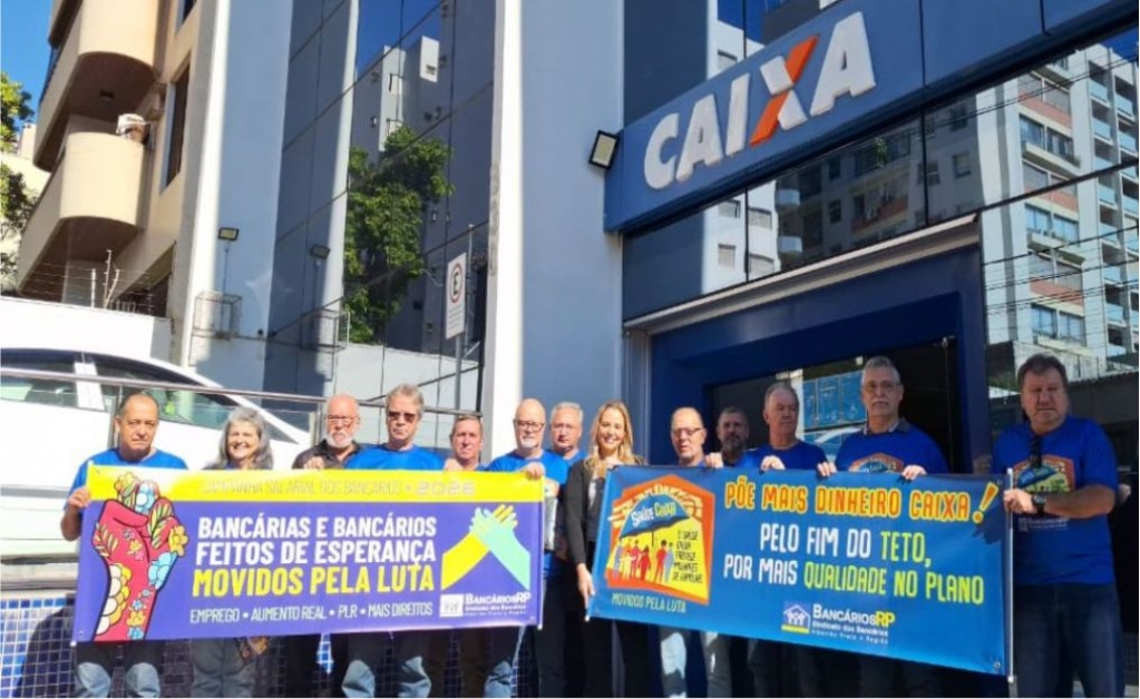 Sindicato dos Banc�arios de Presidente Prudente - Dia Nacional de Mobilização leva defesa do Saúde Caixa e da Caixa pública às unidades de todo o país