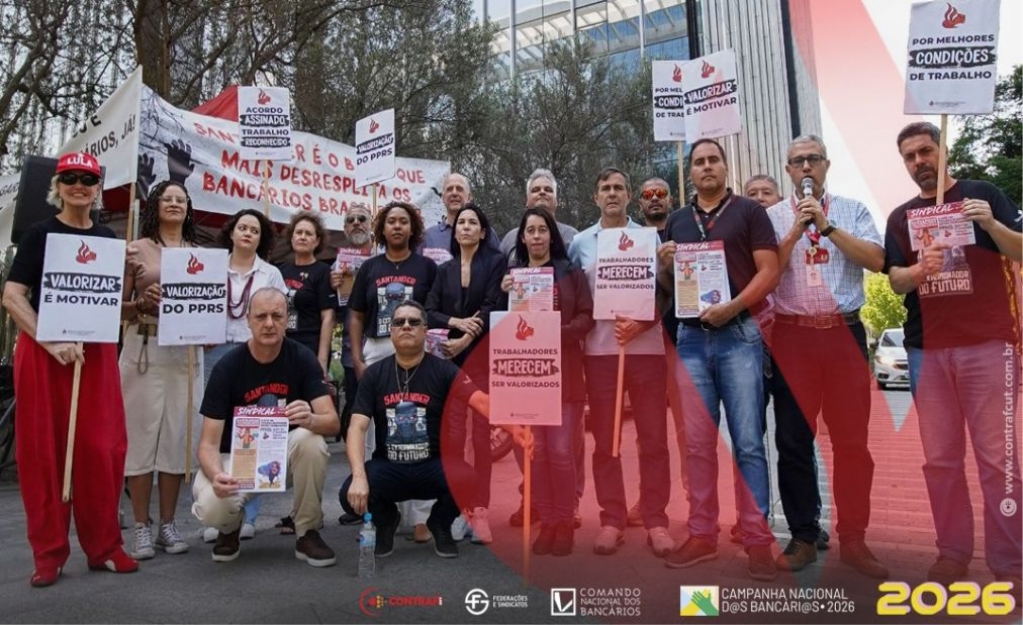 Sindicato dos Banc�arios de Presidente Prudente - Trabalhadores do Santander protestam em todo o país e cobram retomada das negociações