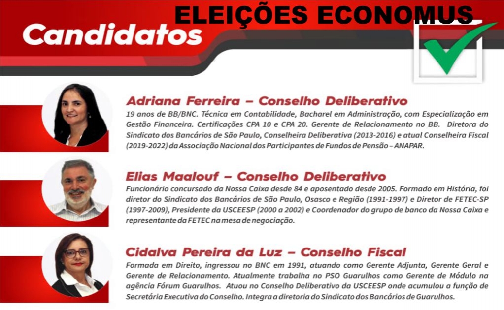 Sindicato dos Banc�arios de Presidente Prudente - ECONOMUS - VOTE ATÉ 26 DE JUNHO