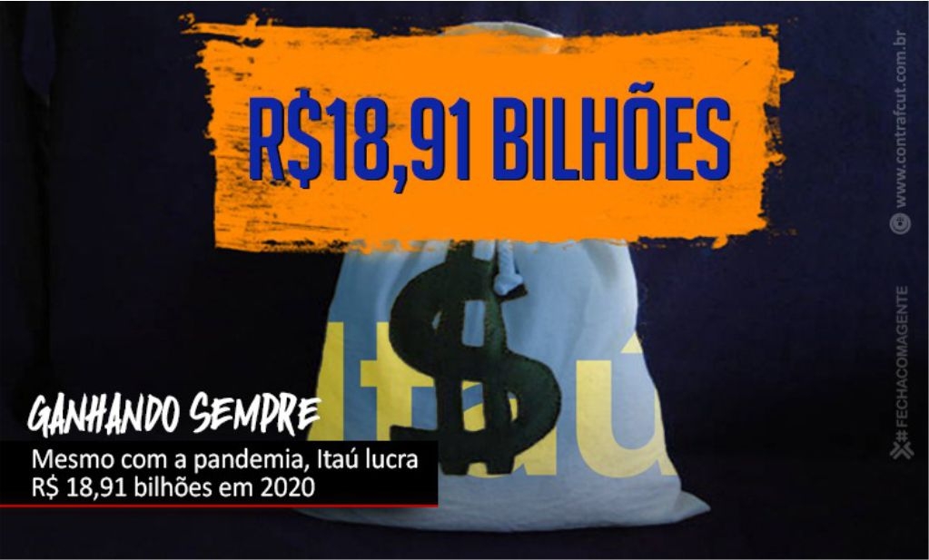 Sindicato dos Banc�arios de Presidente Prudente - Mesmo em meio a pandemia, Itaú lucra R$ 18,91 bilhões em 2020