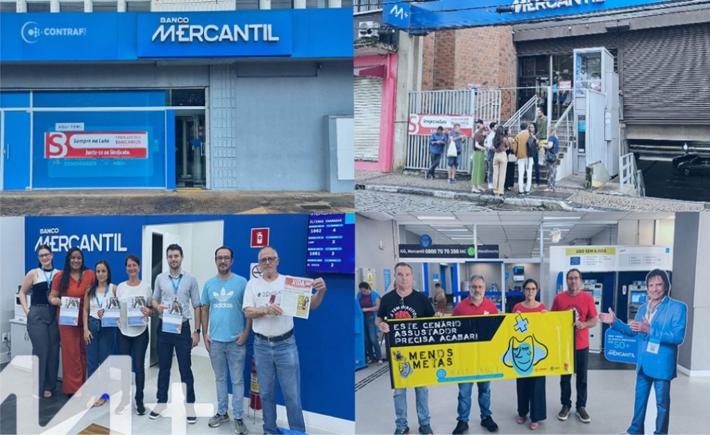 Sindicato dos Banc�arios de Presidente Prudente - Dia Nacional de Luta denuncia metas abusivas e falta de segurança no Banco Mercantil