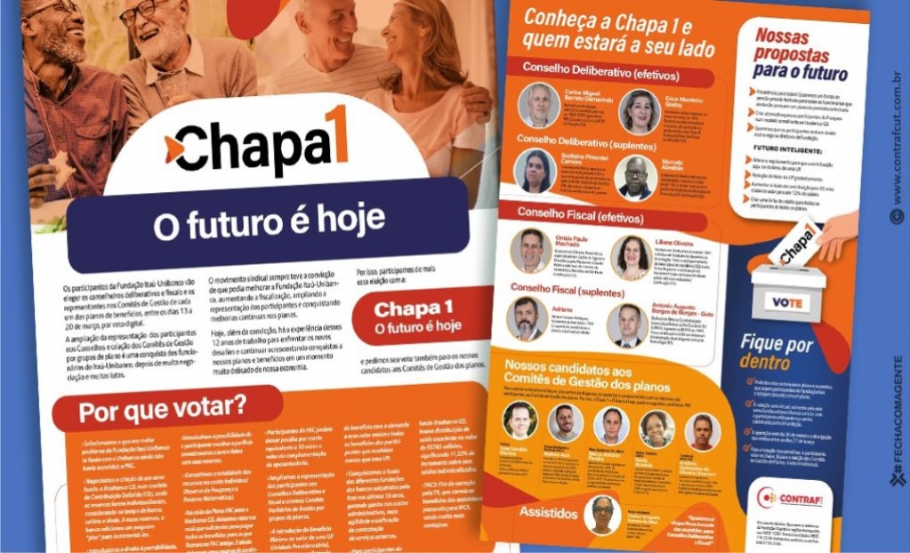 Sindicato dos Banc�arios de Presidente Prudente - Eleições da Fundação Itaú: Contraf-CUT apoia a Chapa 1 – O futuro é hoje