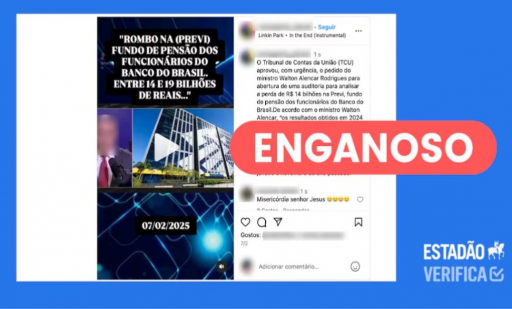 Sindicato dos Banc�arios de Presidente Prudente - Jornal Estadão comprova uso de fake news contra a Previ